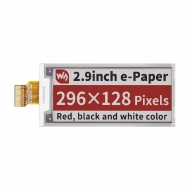 e-Paper näyttö paneeli 2,9" 296x128px 3,3V SPI 3-väri punainen/musta/valkoinen